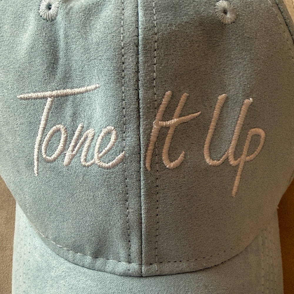 Tone It Up Light Blue Suede Baseball Cap - Picture 5 of 5